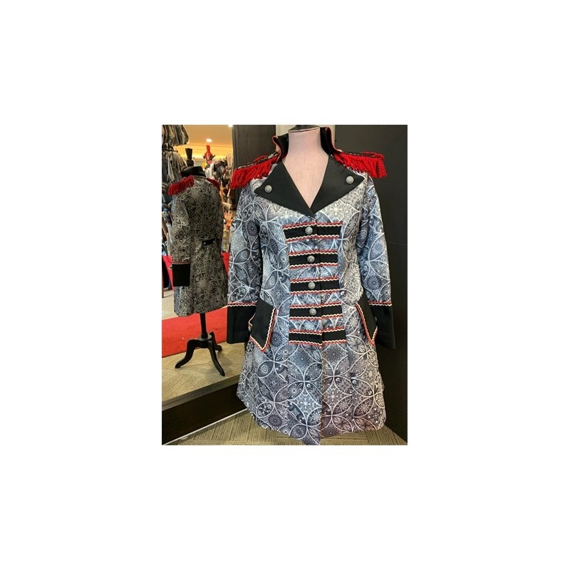 DEGUISEMENT VESTE DE MARQUIS GRIS ROUGE ET NOIR TAILLE S DEGUISEMENT VESTE DE MARQUIS GRIS ROUGE ET NOIR TAILLE S