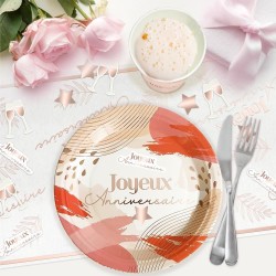 TRIO DE CONFETTIS ROSE GOLD JOYEUX ANNIVERSAIRE 