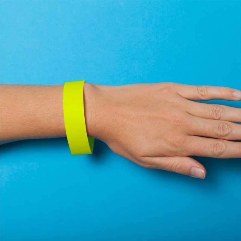 50 BRACELETS JAUNE D'IDENTIFICATION INDECHIRABLE 