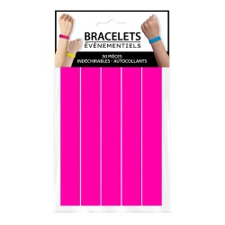 50 BRACELETS ROSE D'IDENTIFICATION INDECHIRABLE 