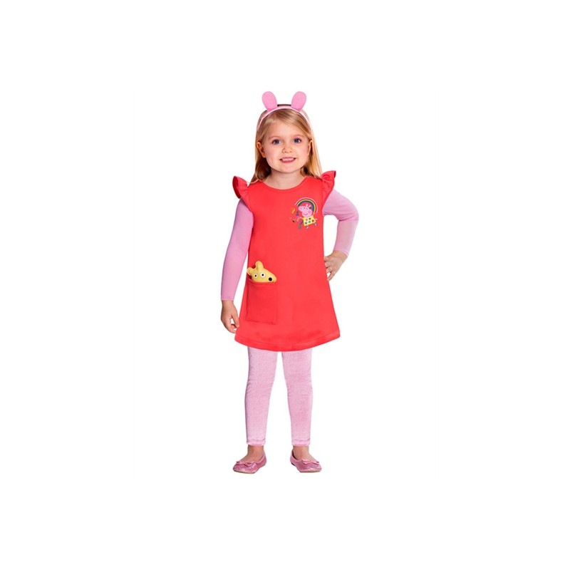 DEGUISEMENT FILLE ROBE PEPPA PIG TAILLE 4-6 ANS 