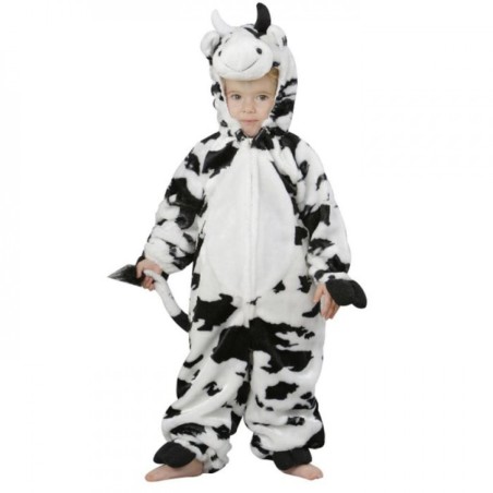 DEGUISEMENT VACHE PELUCHE BLANCHE ET NOIRE TAILLE 6 ANS 