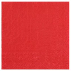 25 SERVIETTES PAPIER CRYSTAL ROUGE 33 X 33 CM