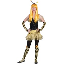 SET ABEILLE ADO JUPON TUTU JAUNE ET NOIR, SERRE TETE, AILES