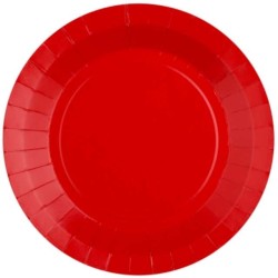 10 ASSIETTES CARTON RONDE ROUGE  18 CM 