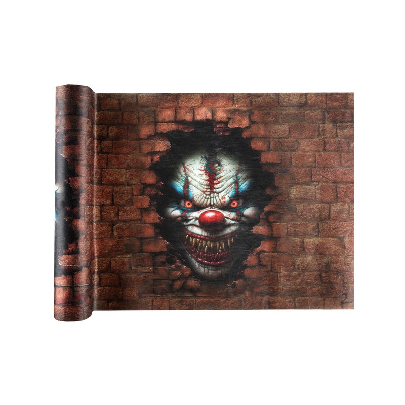 CHEMIN DE TABLE HALLOWEEN CLOWN TUEUR 30 CM X 5 METRES