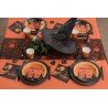 10 ASSIETTES HALLOWEEN MAISON HANTEE ORANGE ET NOIR 23 CM