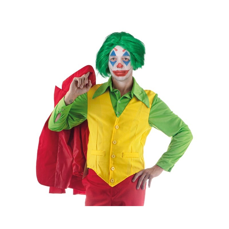 DEGUISEMENT CHEMISE VERTE IMPRESSION GILET JAUNE JOKER TAILLE 48-50 DEGUISEMENT CHEMISE VERTE IMPRESSION GILET JAUNE JOKER TAILLE 48-50