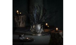 URNE OU VASE POLYRESINE CHAUVE-SOURIS EFFET PEAU DE SERPENT DIA 19CM X 26CM