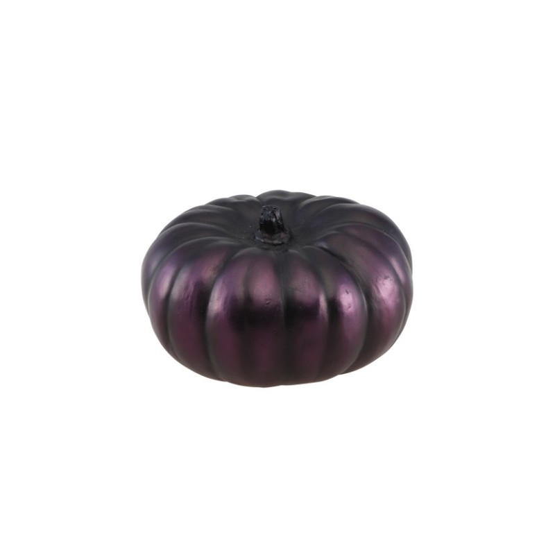 CITROUILLE POLYRESINE VIOLETTE 11.5CM X 11.5CM X 7CM