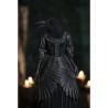 STATUE POLYRESINE LADY CORBEAU VELOURS NOIR 18CM X 16CM X 40.5CM