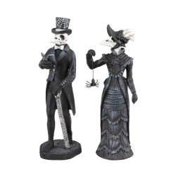 STATUETTE LADY AND MISTER CORBEAU SQUELETTE - 2 ASS 7CM X 6CM X 21CM