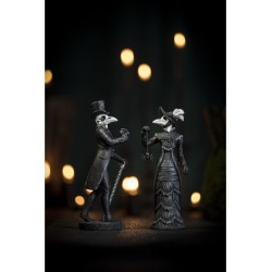 STATUETTE LADY AND MISTER CORBEAU SQUELETTE - 2 ASS 7CM X 6CM X 21CM