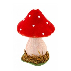 CHAMPIGNON ROUGE SUR SOCLE MOUSSE 9.5 X 9.5 X 13 CM