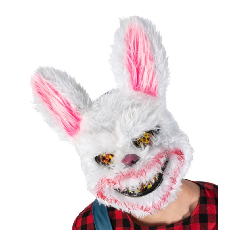 MASQUE PVC DE LAPIN TUEUR BLANC EN SANG