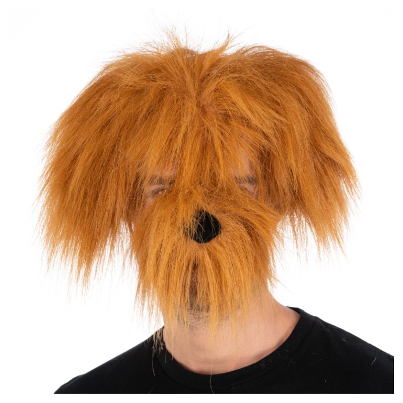 MASQUE CHIEN BRUN POILU