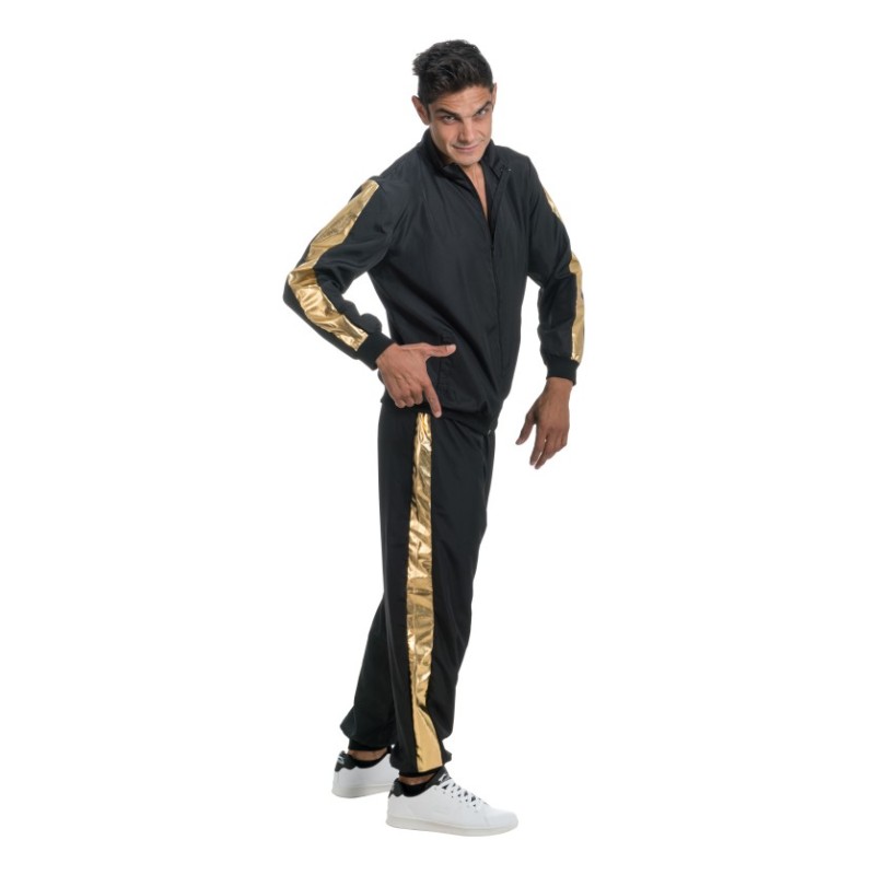 DEGUISEMENT SURVETEMENT OU JOGGING RAPPEUR NOIR ET OR TAILLE XL