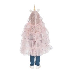 DEGUISEMENT CAPE FEE  LICORNE ROSE PAILLETTE 62 CM
