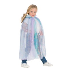 DEGUISEMENT CAPE SIRENE ONDINE BLEU PAILLETTE 70 CM