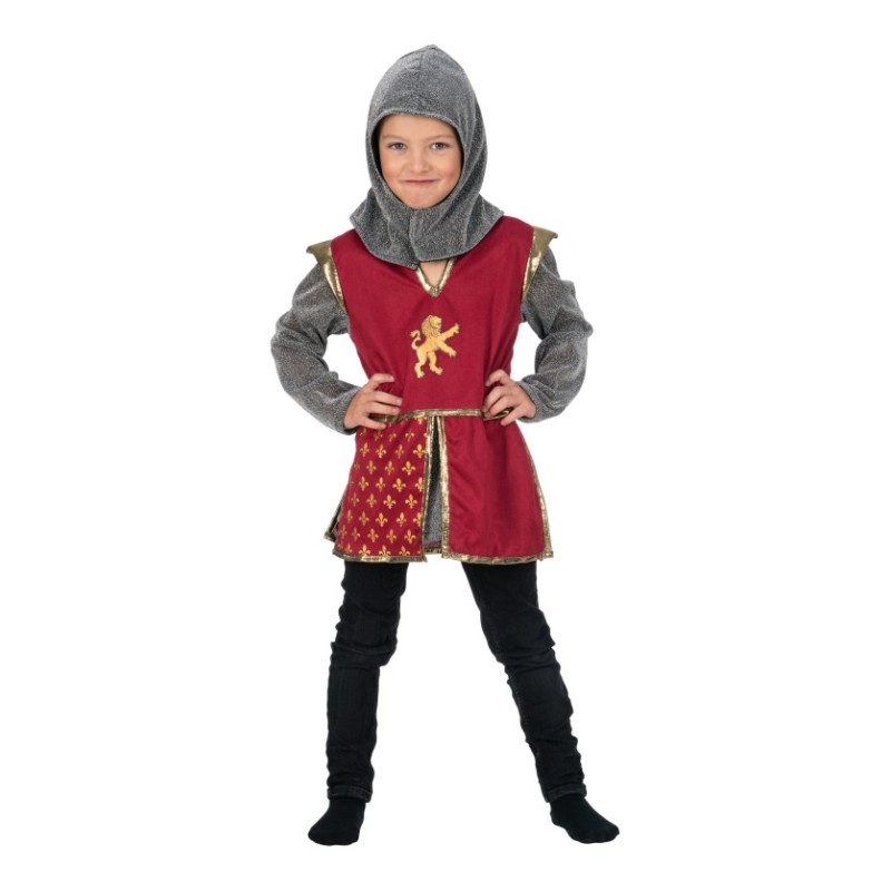 DEGUISEMENT ENFANT CHEVALIER LION ROUGE TAILLE 96 CM