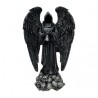 ANGE FAUCHEUR NOIR AVEC AILES RESINE 19CM X 10CM X 31CM