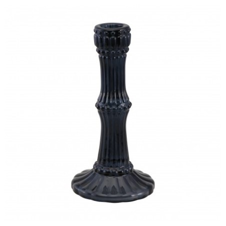 BOUGEOIR VERRE NOIR HALLOWEEN POUR BOUGIE FLAMBEAU DIA 9CM X 18CM