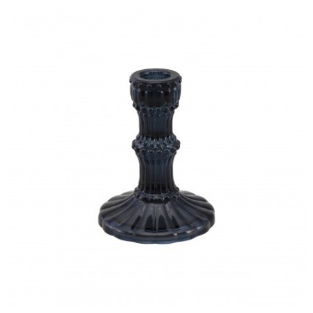 BOUGEOIR VERRE NOIR HALLOWEEN POUR BOUGIE FLAMBEAU DIA 9CM X 12CM