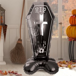 BALLON METALLIQUE  HALLOWEEN  TOTEM CERCUEIL