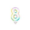 BOUGIE CHIFFRE 8 MULTICOLORE PASTEL 8 CM