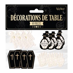 CONFETTIS DE TABLE HALLOWEEN SQUELETTE FIOLE ET CERCEUIL