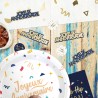 CONFETTIS DE TABLE BLEU ET OR JOYEUX ANNIVERSAIRE 