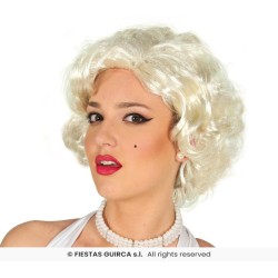 PERRUQUE MARILYN SEXE SYMBOLE BLONDE BOUCLEE COURTE