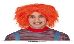 PERRUQUE HOMME POUPEE CHUCKY CHEVEUX COURT ORANGE
