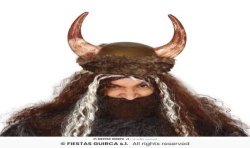 CASQUE VIKING GRANDES CORNES + FOURRURE