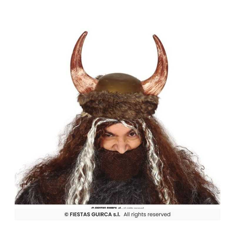 CASQUE VIKING GRANDES CORNES + FOURRURE