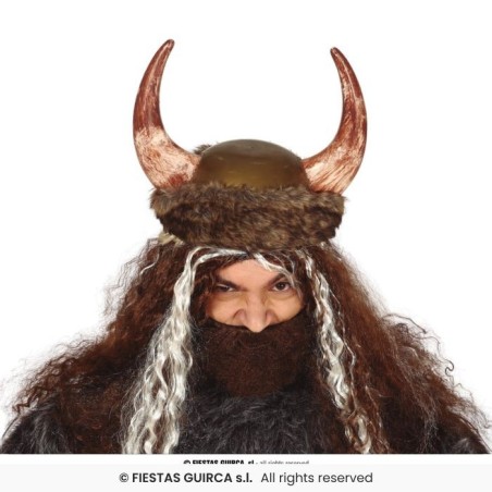 CASQUE VIKING GRANDES CORNES + FOURRURE