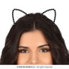 SERRE-TETE METALLIQUE CHAT NOIR AVEC STRASS  SERRE-TETE METALLIQUE CHAT NOIR AVEC STRASS