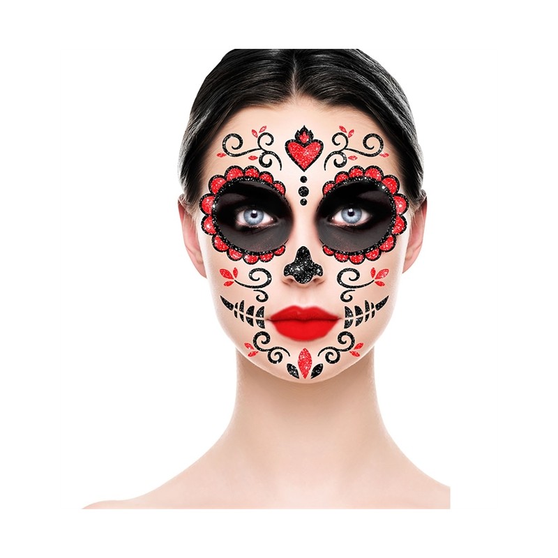 BIJOUX OU STICKER DE VISAGE JOUR DES MORTS OU CATRINA