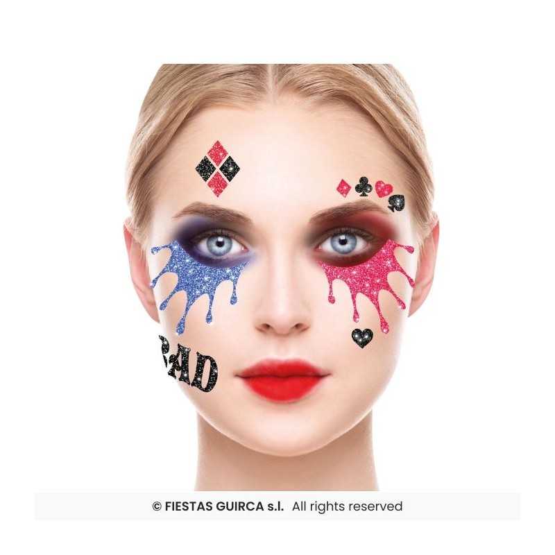 BIJOUX OU STRASS DE VISAGE ARLEQUIN DANGEROUS QUEEN GLITTER