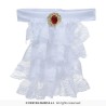 JABOT BLANC AVEC PIERRE ROUGE