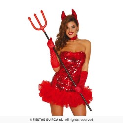 FOURCHE OU TRIDENT DE DEMON 110 CM NOIR ET ROUGE