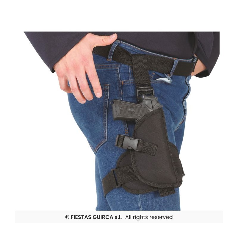 CEINTURE + HOLSTER DE JAMBE + PISTOLET SWAT OU POLICIER