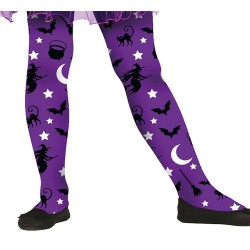 COLLANT SORCIERE FILLE 3-6 ANS VIOLET IMPRIMES