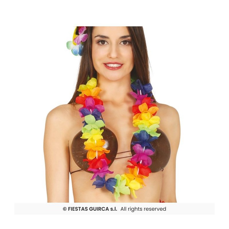 COLLIER HAWAIIEN MULTICOLORE  COLLIER HAWAIIEN MULTICOLORE