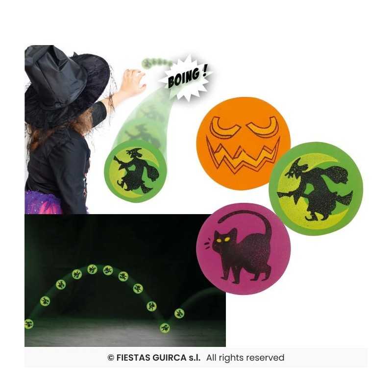 3 BALLES REBONDISSANTES COULEURS HALLOWEEN 4.5 CM