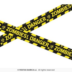 BANDEROLE RUBALISE POLICE ZOMBIE 7.6 CM X 6 METRES