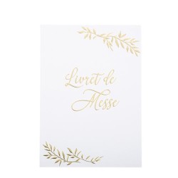 10 LIVRETS DE MESSE JOLIS BRINS PAPIER BLANC ET OR 15 X 21 CM