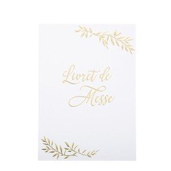 10 LIVRETS DE MESSE JOLIS BRINS PAPIER BLANC ET OR 15 X 21 CM