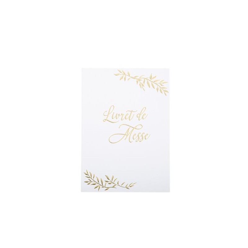 10 LIVRETS DE MESSE JOLIS BRINS PAPIER BLANC ET OR 15 X 21 CM