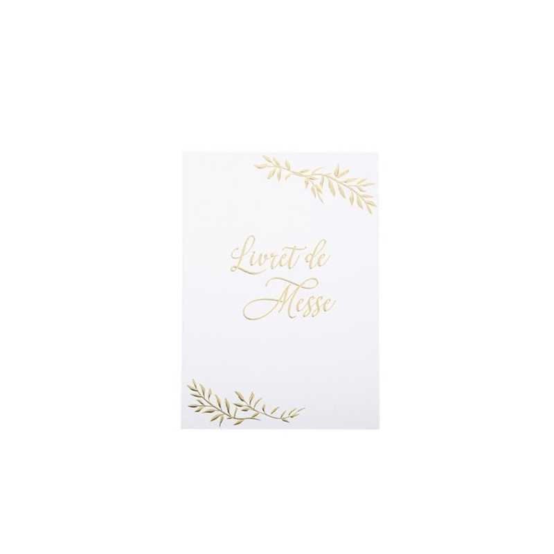 10 LIVRETS DE MESSE JOLIS BRINS PAPIER BLANC ET OR 15 X 21 CM